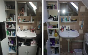 opgeruimd-advies-marit-fakkeldij-opruimen-badkamer-kast-voorraad-zeep-tandpasta-doucheschuim-voor-en-na-foto
